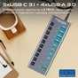 Концентратор USB Type-C Promate Gegahub-5G 10 in 1 Grey (gegahub-5g) - зменшене зображення 2