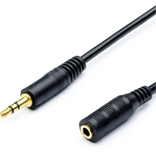 Кабель мультимедійний 3.5mm M to 3.5mm F 0.8m Atcom (16846) зображення 1