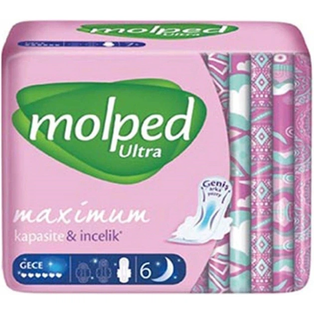 Гигиенические прокладки Molped Ultra Night 6 капель 6 шт. (8690536807390) - изображение 1