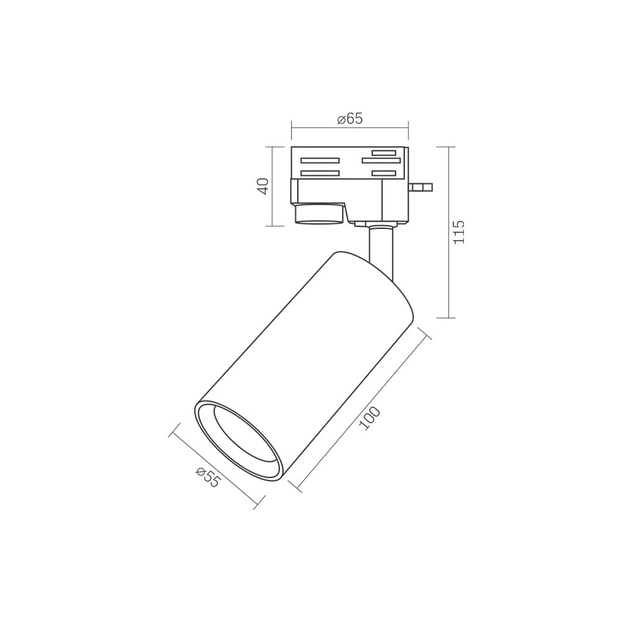 Світильник Videx під лампу GU10 SPF06C трековий чорний (VL-SPF06C-B) - picture 2