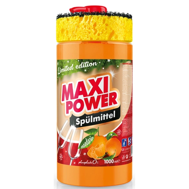 Засіб для ручного миття посуду Maxi Power Мандарин 1 л (4823098413929) - изображение 1