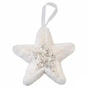 Ялинкова іграшка YES! Fun зірка пухнаста кремово-біла з декором, 16*16 см (973537) - зменшене зображення 1