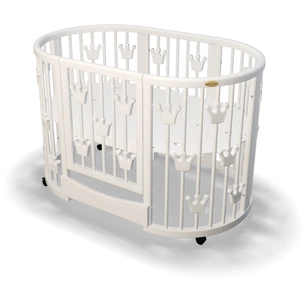 Ліжечко Ingvart Smartbed Plus з коронами молочний (1379001) зображення 1