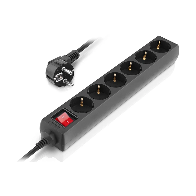 Мережевий фільтр живлення REAL-EL RS-6 Protect M 3m, black (EL122300034) - picture 6