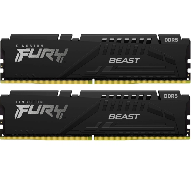 Модуль памяти для компьютера DDR5 64GB (2x32GB) 6000 MHz Beast Black EXPO Kingston Fury (ex.HyperX) (KF560C30BBEK2-64) - изображение 1