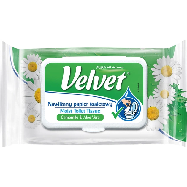 Туалетний папір Velvet Вологий з ароматом ромашки 42 аркуші (5901478997692) - зображення 1