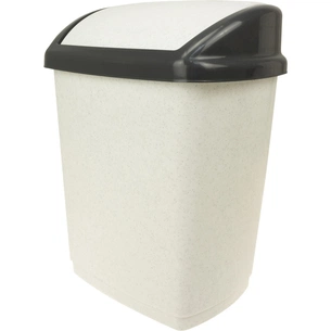 Контейнер для сміття Горизонт Домік Білий мармур 9 л (гор-02036/білий мармур) зображення 1