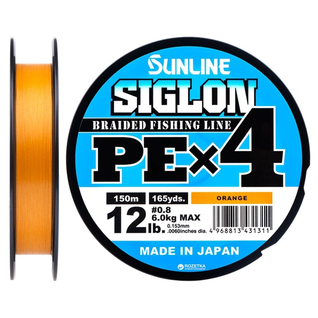 Шнур Sunline Siglon PE н4 150m 0.8/0.153mm 12lb/6.0kg Помаранч (1658.09.31) - зображення 1