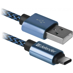 Дата кабель USB 2.0 AM to USB-C 1.0m PRO blue Defender (87817) зображення 1