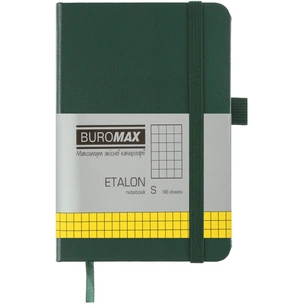 Книга записная Buromax ETALON 95 х 140 мм, 96 листов, клетка, зеленый (BM.296160-04) изображение 1