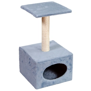 Дряпка (кігтеточка) для котів Природа Д11 з будкою велика (сіра) (4820157403105) зображення 1