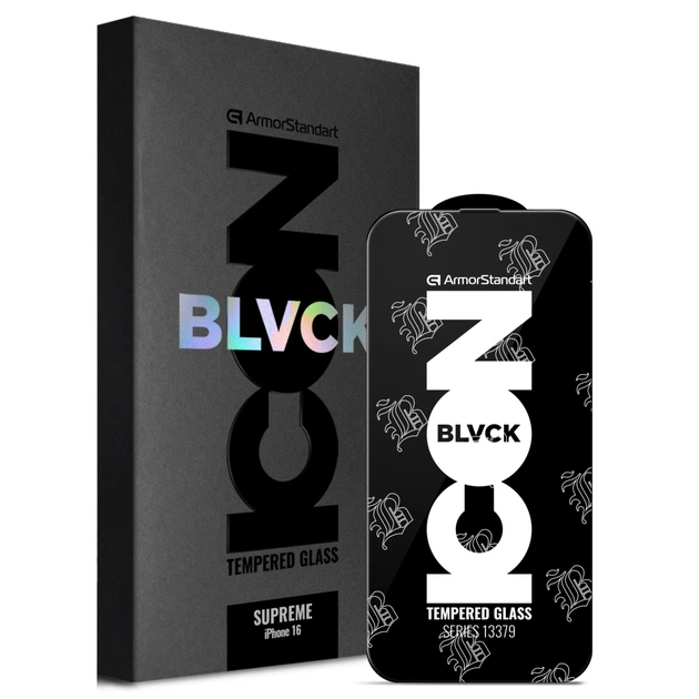 Скло захисне Armorstandart Supreme Black Icon 2.5D Apple iPhone 16 Black (ARM78035) - зображення 1