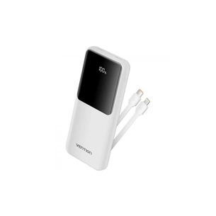 Батарея універсальна Vention 10000mAh 22.5W 3A PD, Built-in USB-C+Lightning Cables, White (FHOW0) изображение 1