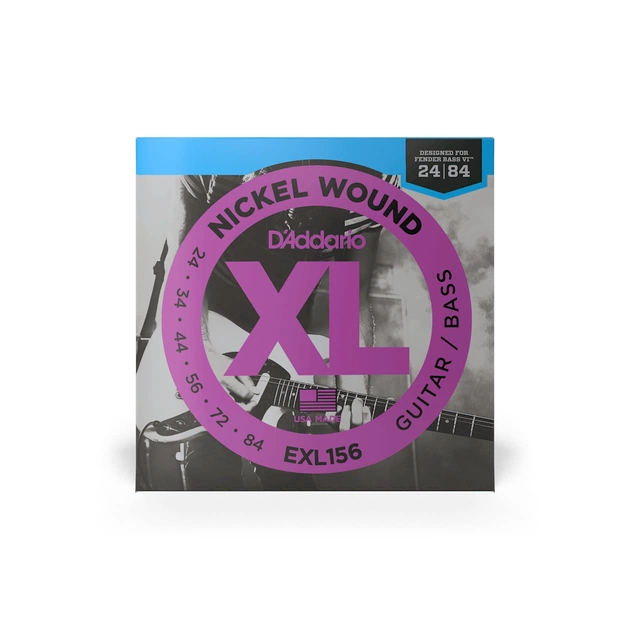 Струны для гитары D'Addario XL Nickel Wound Fender Bass VI (24-84) (EXL156) - изображение 1