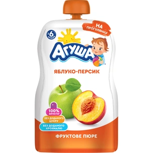 Дитяче пюре Агуша Яблуко-Персик 90 г (4823063115964) зображення 1