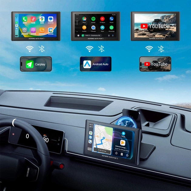 Автомобільний монітор Aspiring Auto Play 1, Magnet, CarPlay, Android auto - зображення 10