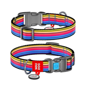 Нашийник для тварин WAUDOG Nylon з QR паспортом "Лінія 1" пластиковий фастекс L (4785) зображення 1