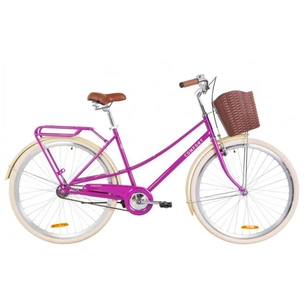 Велосипед Дорожник 28" COMFORT FEMALE рама-19,5" 2019 фіолетовий, багажник + кошик (OPS-D-28-121) зображення 1