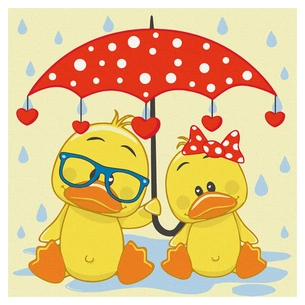 Картина по номерам ArtCraft Каченята під парасолькою 30х30 см (15544-AC) зображення 1