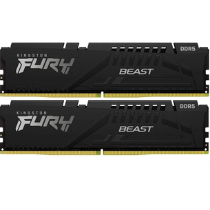 Модуль пам'яті для комп'ютера DDR5 16GB (2x8GB) 6000 MHz Beast Black XMP Kingston Fury (ex.HyperX) (KF560C30BBK2-16) зображення 1
