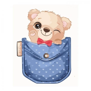 Картина по номерам Strateg Ведмедик у кишені 30х40 см (SV-0021) зображення 1