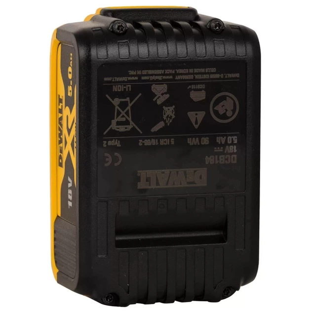 Акумулятор до електроінструменту DeWALT 18 В XR Li-lon 5Ah, 2 шт., 1.3 кг (DCB184P2) - picture 6