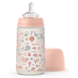 Пляшечка для годування Suavinex Memories Історії малюків 270 мл, соска повільний потік помар (307118) зображення 1