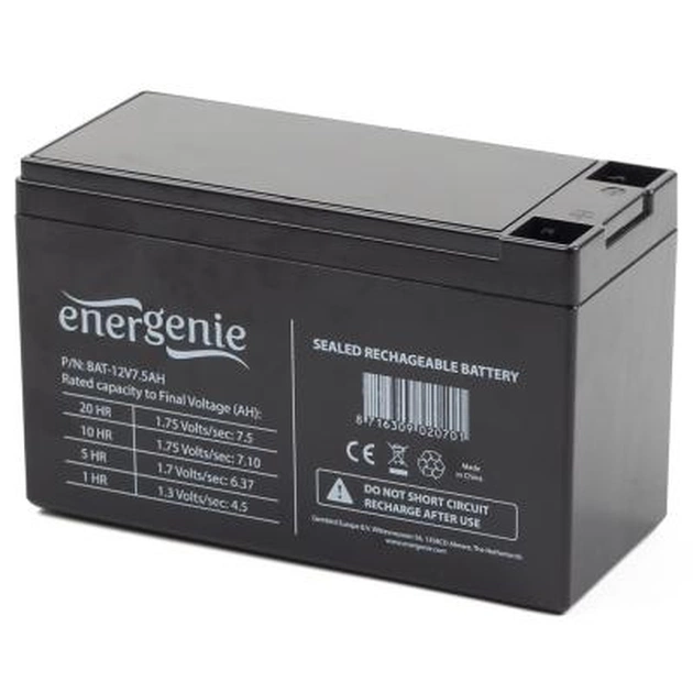 Батарея к ИБП EnerGenie 12В 7,5 Ач (BAT-12V7.5AH) - изображение 1