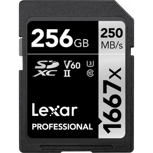 Карта пам'яті Lexar 256GB SDXC class 10 UHS-II U3 V60 1667x Professional (LSD256CB1667) зображення 1