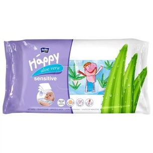 Дитячі вологі серветки Bella Baby Happy Sensetive Aloe Vera 56 шт (5900516421151) зображення 1