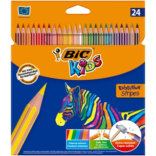 Олівці кольорові Bic Evolution Stripes 24 шт (bc950525) зображення 1
