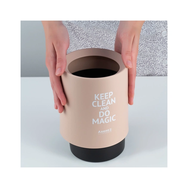 Кошик для паперів Axent Настільний контейнер для сміття, круглий, персиковий (2131-42-A) - picture 5
