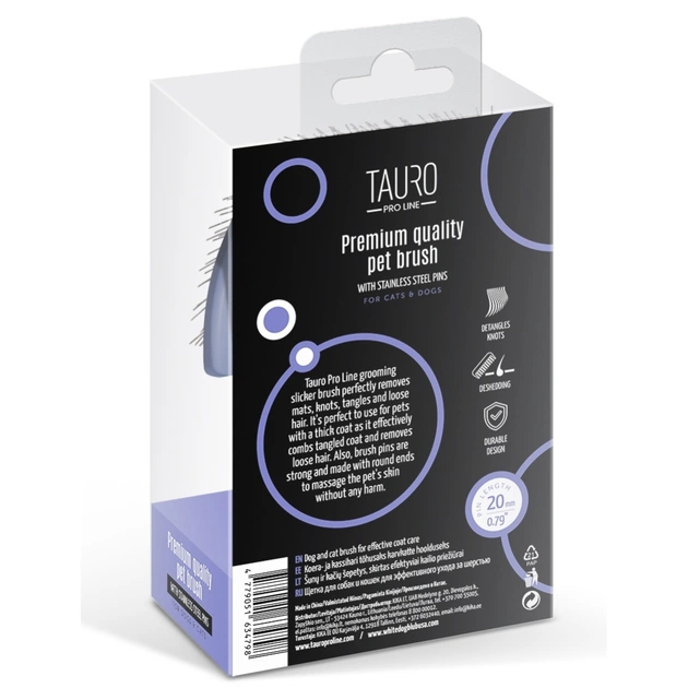 Гребінець для тварин Tauro Pro Line teeth 20 мм фіолетовий (TPLY63479) - picture 5