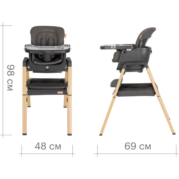 Стілець для годування Tutti Bambini 7 в 1 Nova сірий (611010/3590) - picture 6