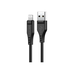 Дата кабель USB 2.0 AM to Lightning 1.2m 2.4A TPE C3-02 Black Acefast (6974316280828) зображення 1