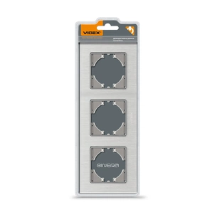 Рамка Videx BINERA сріблястий алюміній 3 поста (VF-BNFRA3H-SL) изображение 1