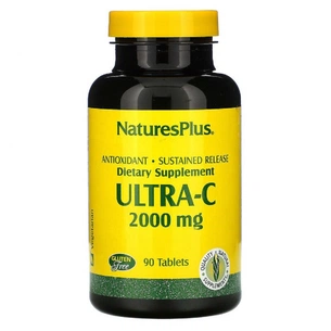 Вітамін Natures Plus Вітамін С, Ultra-C, 2000мг, Nature's Plus, 90 таблеток (NAP-02221) зображення 1