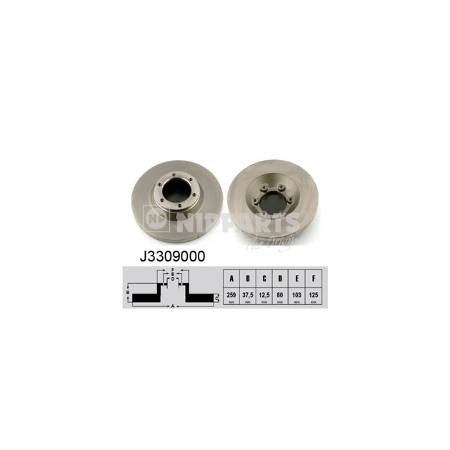 Гальмівний диск Nipparts J3309000 - зображення 1