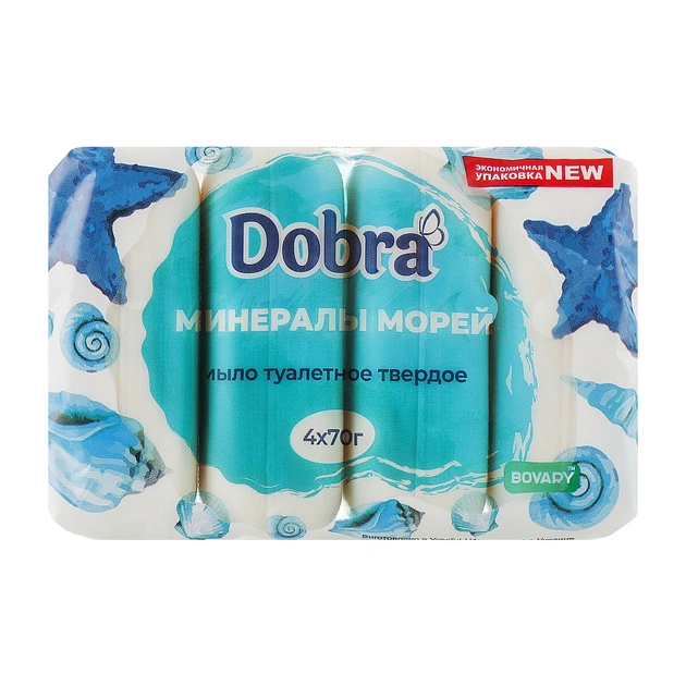 Твердое мыло Dobra Минералы морей 4 x 70 г (4820195503966) - изображение 1