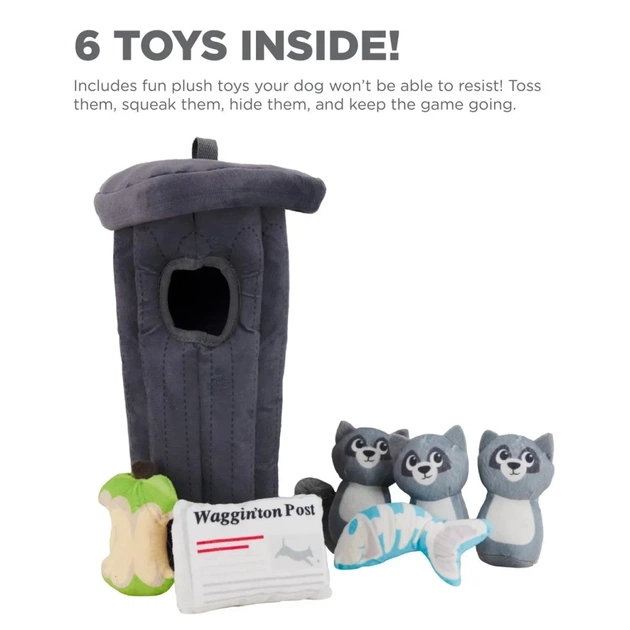 Іграшка для собак Outward Hound Єнот пазл-схованка сіра (0700603704984) - picture 6