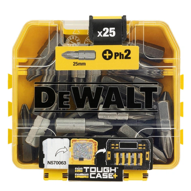 Набір біт DeWALT Philips, Ph2, L=25 мм, 25 шт (DT71522) - зображення 1