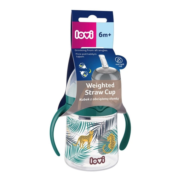 Поильник-непроливайка Lovi Jungle Vibes с трубочкой и утяжелителем 150 мл (35/366) - изображение 4