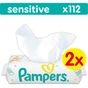 Дитячі вологі серветки Pampers Sensitive, 112 шт (4015400636670) - зменшене зображення 1