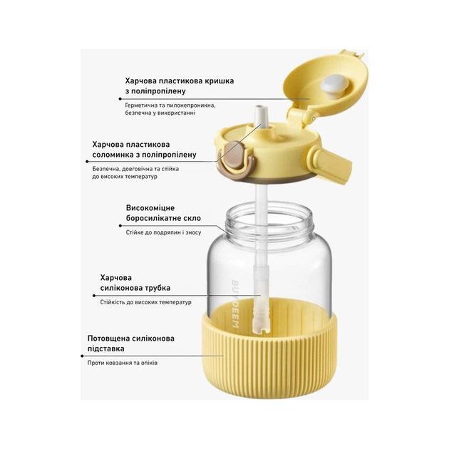 Пляшка для води Buydeem DG78 800 мл Mellow Yellow (DG78-MY) - picture 7