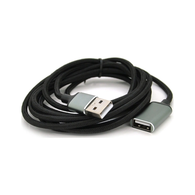 Дата кабель USB 2.0 AM/AF 2.0m black VEGGIEG (YT-AM/AF-UF2-2) - зображення 1