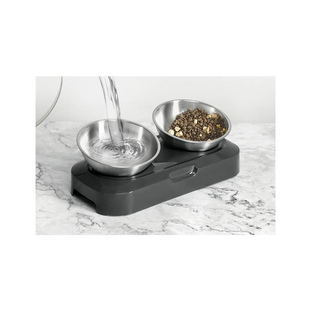 Посуд для котів Lapka Годівниця подвійна з металевими мисками (LPK-27) - picture 10