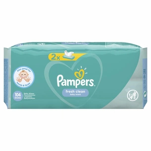 Дитячі вологі серветки Pampers Fresh Clean 2х52 шт (8001841077703) зображення 1