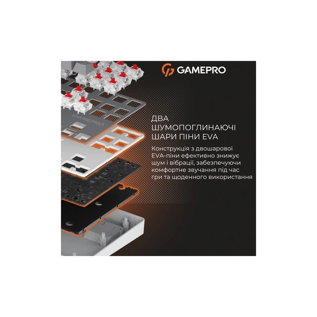 Клавіатура GamePro Genesis Metallic MK110G Outemu Red Switch USB UA Gray (MK110G) - зображення 10