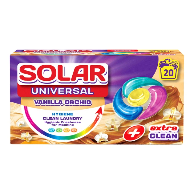 Капсули для прання Solar Household Universal Vanilla Orchid 20 шт. (4820269930261) - зображення 1