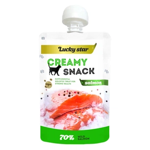 Ласощі для котів Lucky Star Лагідне пюре з м'якоті дикого лосося 85 г (4820281500251) зображення 1